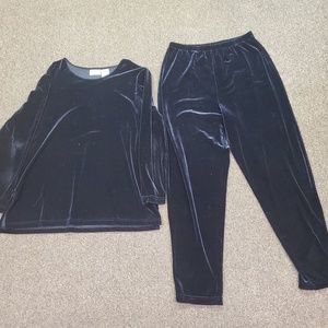 Black Velvet Shirt & Pants